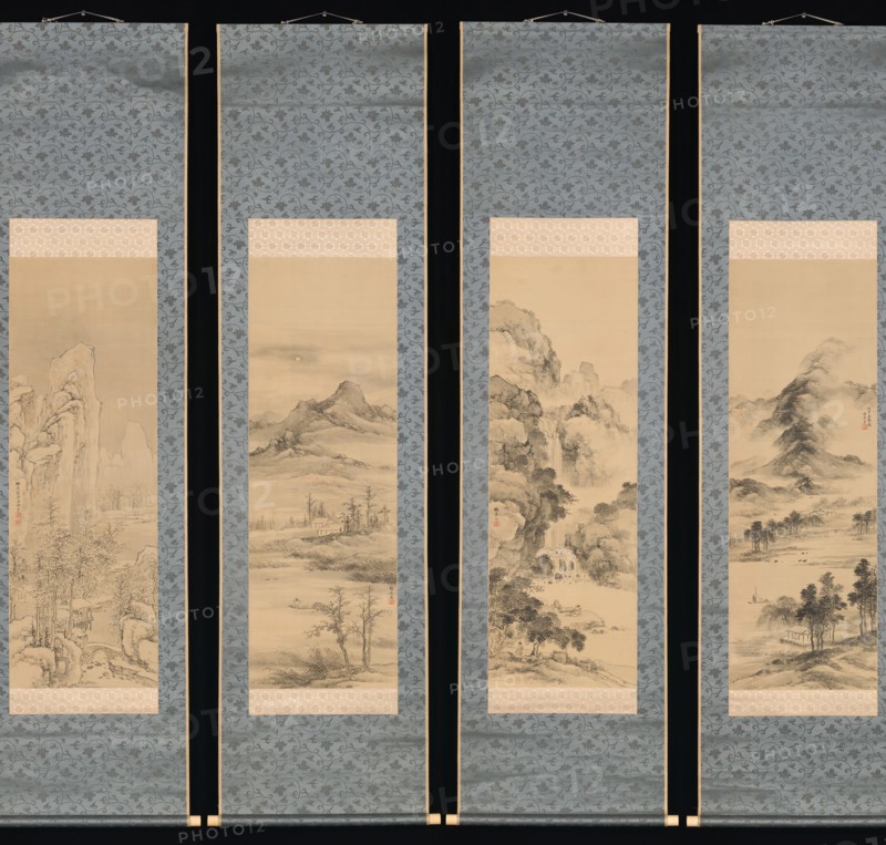 Landscapes of the Four Seasons, 1848. Creator: Yamamoto Baiitsu.