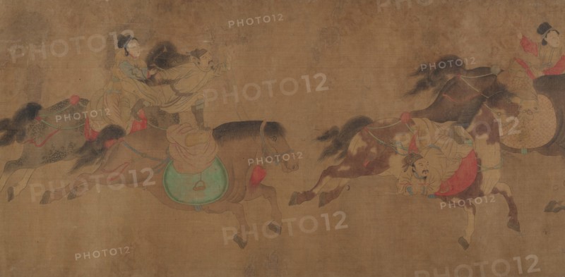 Horsemanship demonstration, 19th century. Creator: Zhao Yong.