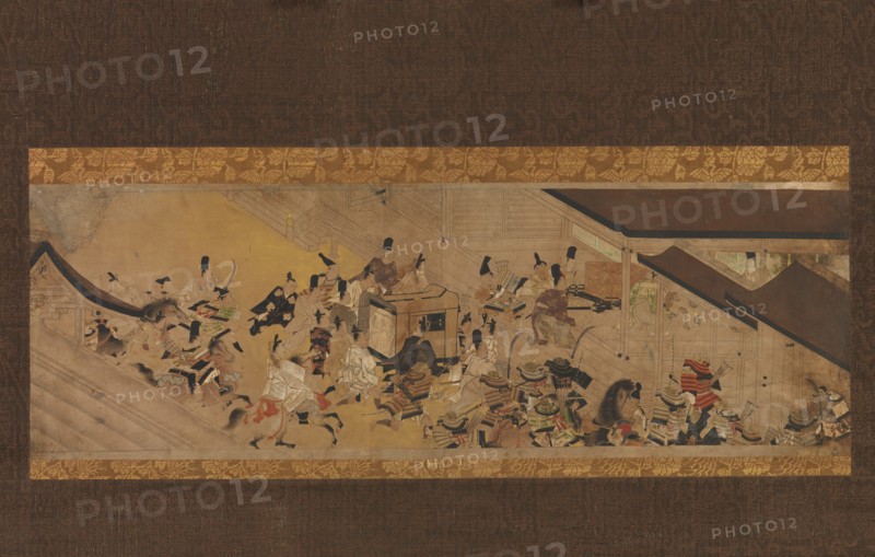 Scene from "Imperial Visit to Rokuhara" from The Tale of the Heiji Rebellion..., 18th century. Creator: Unknown.