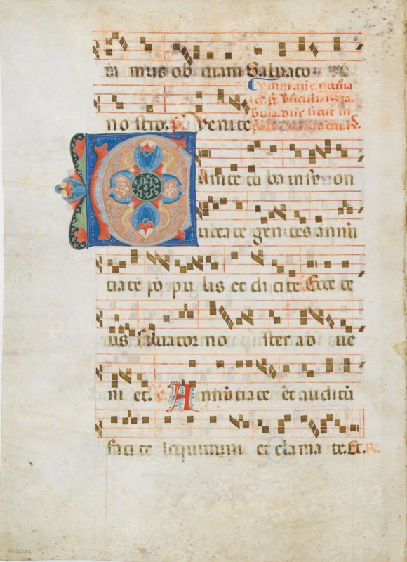 Bifolium with Initial C, from an Antiphonary, ca. 1320. Creator: Unknown.