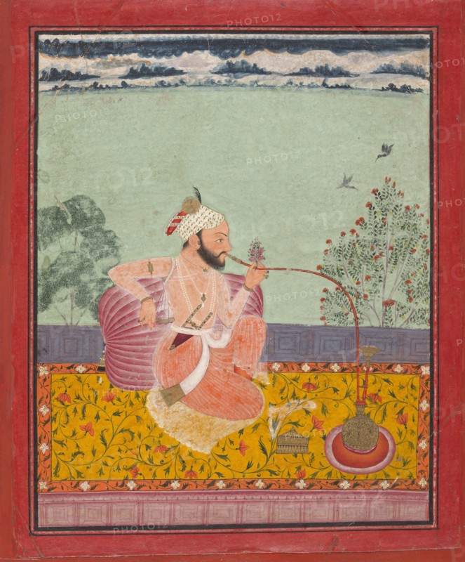 A Raja Smoking a Hookah, ca. 1690-1710. Creator: Unknown.
