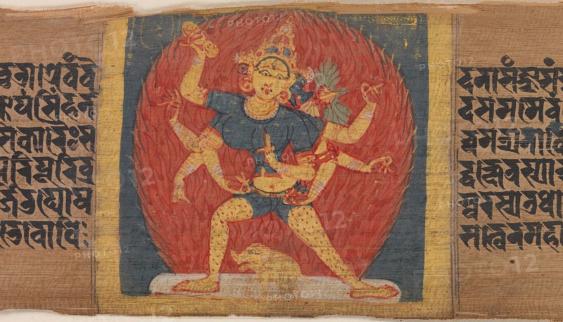 Wrathful Eight-armed and Three-faced Goddess Tara Marichi..., ca. 1090. Creator: Unknown.