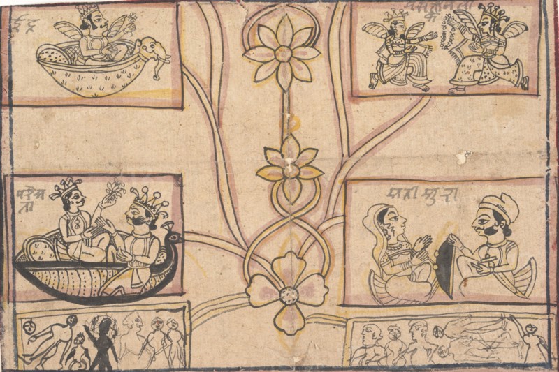 Horoscope with Floral Drawings, 1850. Creator: Unknown.