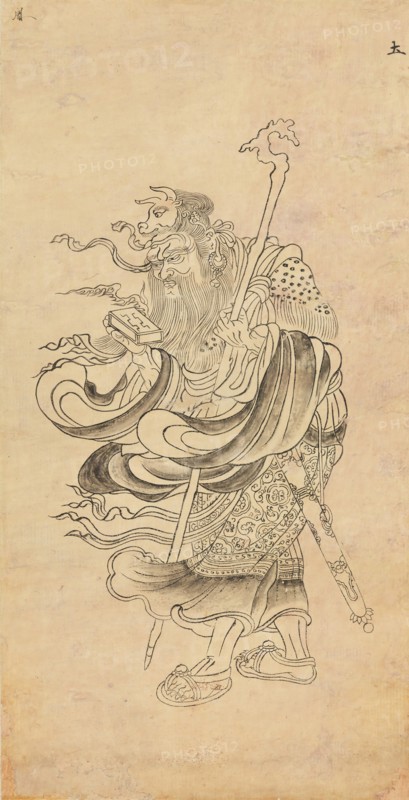 Iconographic Drawing of Saturn (Doyo), 12th century. Creator: Unknown.
