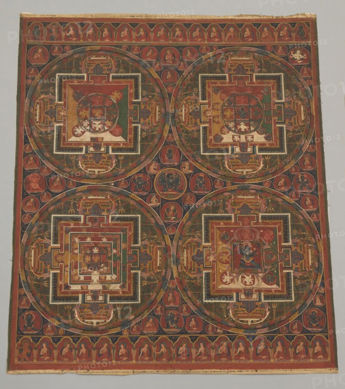 Four Mandalas of the Guhyasamaja Cycle, 16th century. Creator: Unknown.