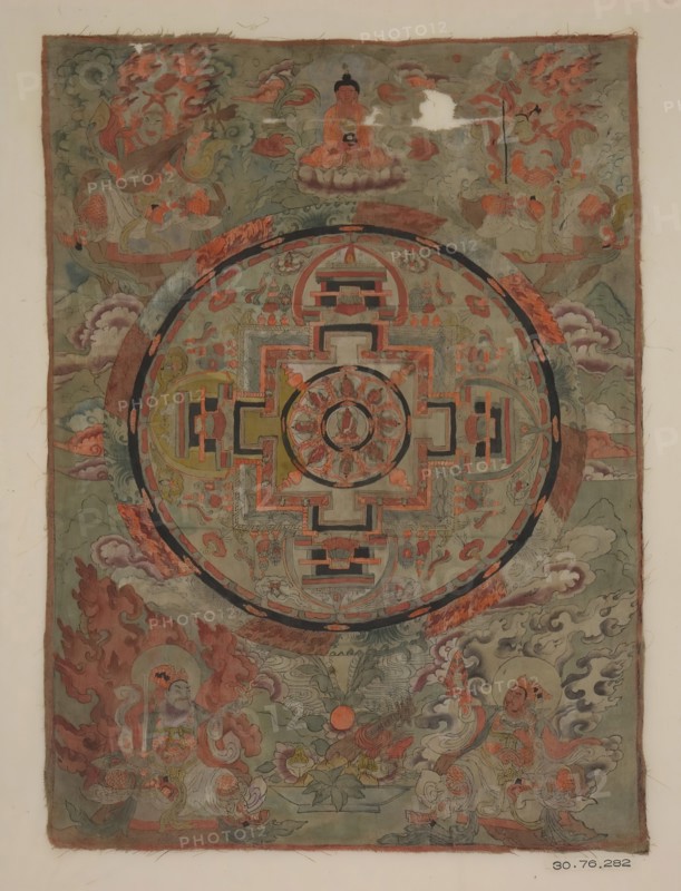 Buddha Surrounded By Bodhisattvas, 19th century. Creator: Unknown.