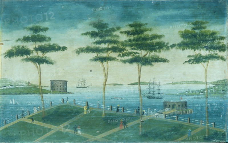 View of the Battery, New York, 1800-1850. Creator: Unknown.
