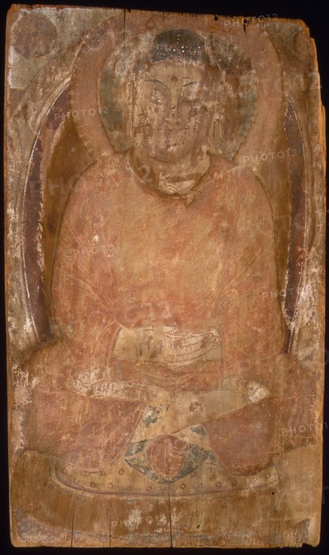 Buddha with a Halo and Flaming Body Mandorla, 6th-7th century. Creator: Unknown.
