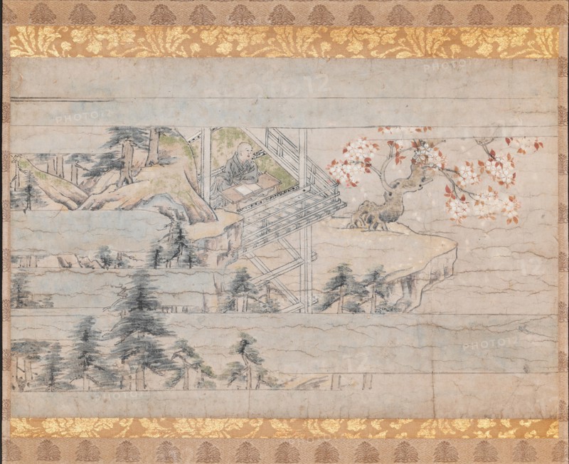 Detached section from scroll one from A Long Tale for an Autumn Night... ca. 1400. Creator: Unknown.