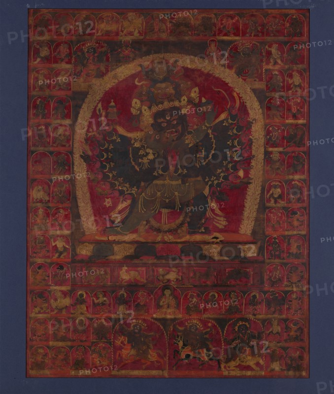 The Wrathful Bon Deity Walse Ngampa, One of the Five Fortress Meditational Deities, early 15th cent. Creator: Unknown.