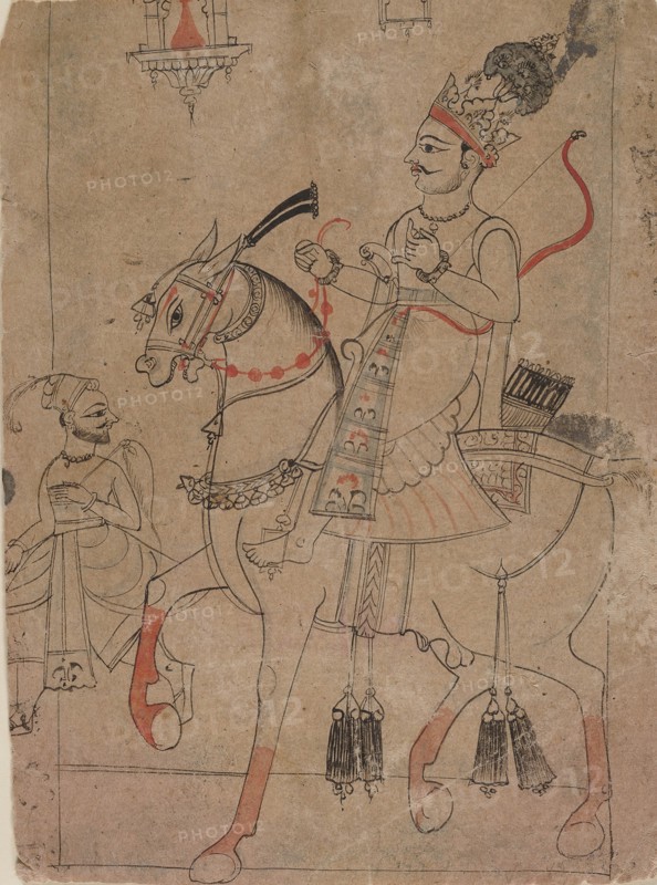 Nobleman on Horseback, mid-18th century. Creator: Unknown.