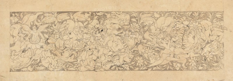 Design of Intertwining Animals and Plants, 18th-19th century. Creator: Unknown.