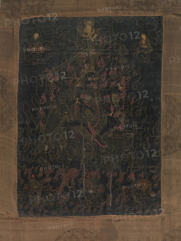 Lha Mo Riding on a Donkey, 18th century. Creator: Unknown.