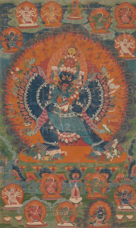 Vajrabhairava with His Consort Vajravetali , 18th century. Creator: Unknown.