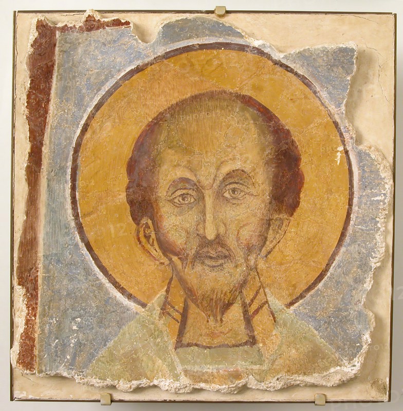 Wall Painting of Male Saint, 12th century, modern restoration. Creator: Unknown.