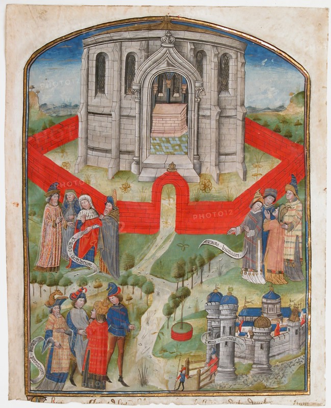 The Temple in Jerusalem, from the "Postilla Litteralis (Literal Commentary)..., 1450-75. Creator: Unknown.