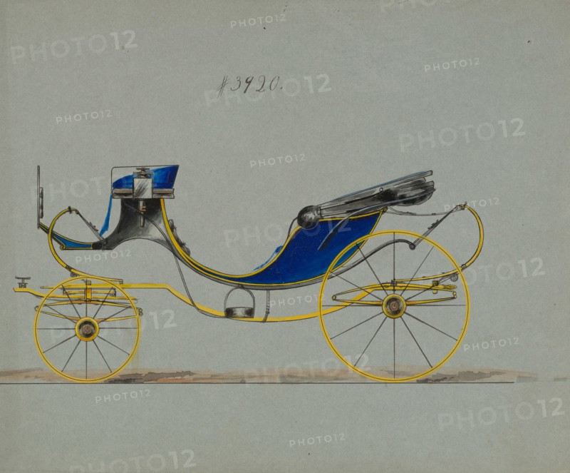 Design for 8 spring Victoria, no. 3920, 1884. Creator: Brewster & Co.