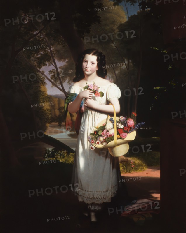 Little Girl with Flowers (Amelia Palmer), ca. 1830. Creator: Charles Cromwell Ingham.