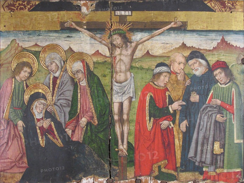 Panel with The Crucifixion from Retable, 15th century. Creator: Domingo Ram.