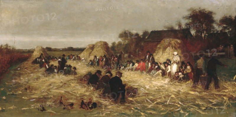 Corn Husking at Nantucket, ca. 1875. Creator: Eastman Johnson.