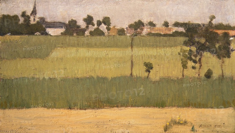 The Outskirts of a Village, ca. 1880. Creator: Edmond Francois Aman-Jean.