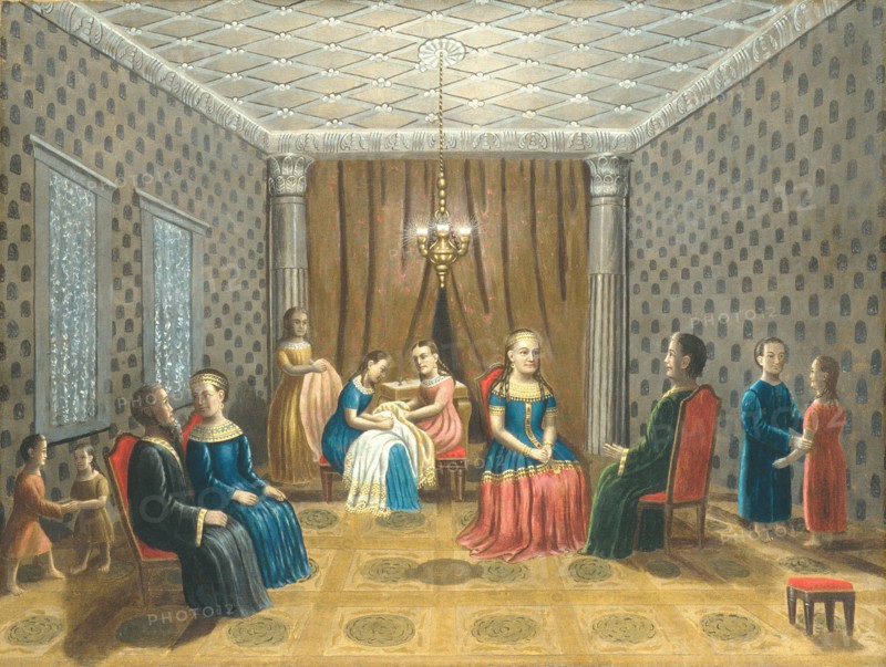 Egyptian Scene (possibly Moses and Zipporah), 1865-80. Creator: Erastus Salisbury Field.