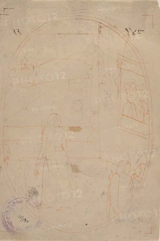 Drawing for an Illustration from a Sat Sai of Bihari Lal Series: The Message of the Eyes..., ca. 178 Creator: First generation after Nainsukh (active ca. 1735-78).