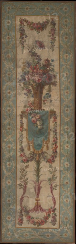 Basket of flowers with garlands, 1770-90. Creator: Unknown.