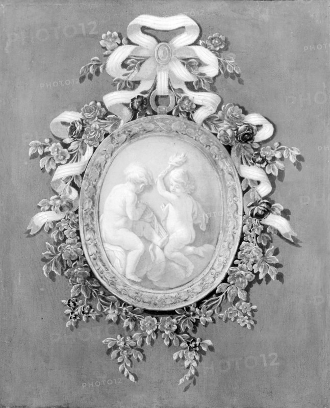 Putti in a Medallion, 18th century. Creator: Unknown.