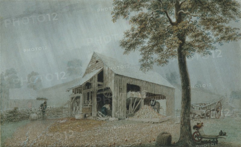 Rainstorm?Cider Mill at Redding, Connecticut, ca. 1840. Creator: George Harvey.