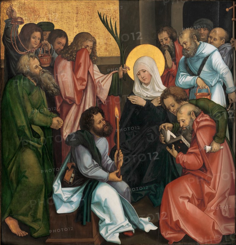 The Dormition of the Virgin; (reverse) Christ Carrying the Cross, ca. 1510. Creator: Hans Schäufelein the Elder.