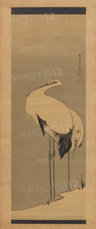 Two Cranes, 1795. Creator: Ito Jakuchu.