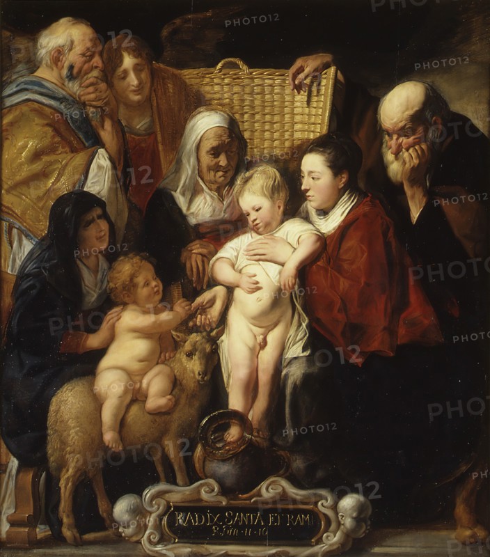 The Holy Family with Saint Anne and the Young Baptist and His Parents, early 1620s and 1650s. Creator: Jacob Jordaens.