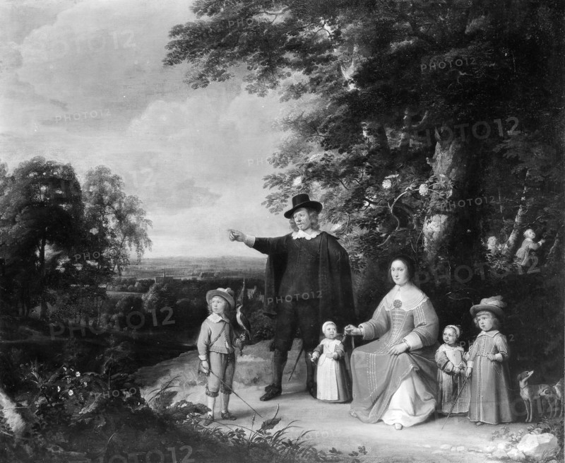 Family Group in a Landscape, ca. 1645. Creator: Jacques d'Arthois.