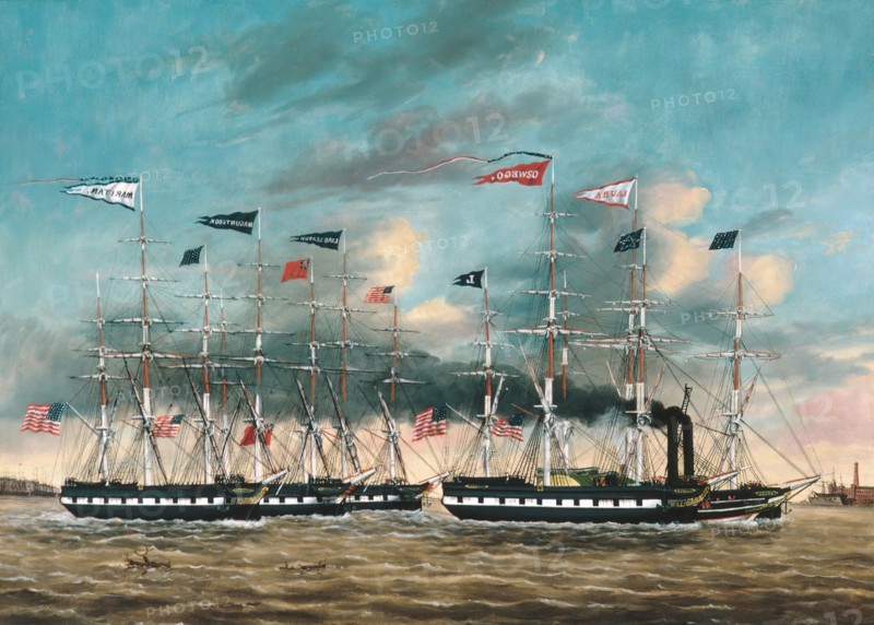 The Tow Boat Conqueror, 1852. Creator: James Guy Evans.
