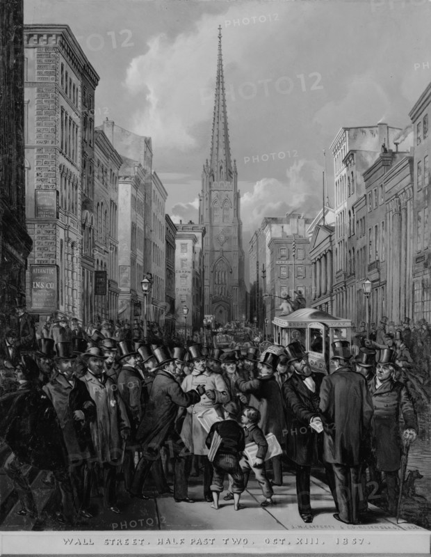 Wall Street, Half Past Two, October 13, 1857, 1857. Creators: James H. Cafferty, Charles G. Rosenberg.
