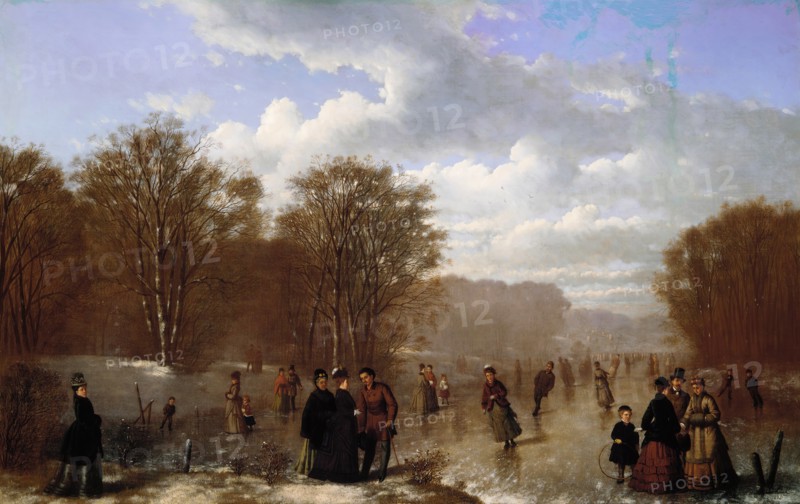 Skating on the Wissahickon, 1875. Creator: Johan Mengels Culverhouse.