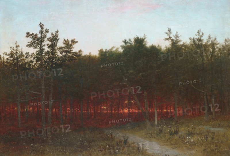Twilight in the Cedars at Darien, Connecticut, 1872. Creator: John Frederick Kensett.