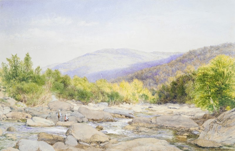 Landscape: View on Catskill Creek, 1867. Creator: John William Hill.