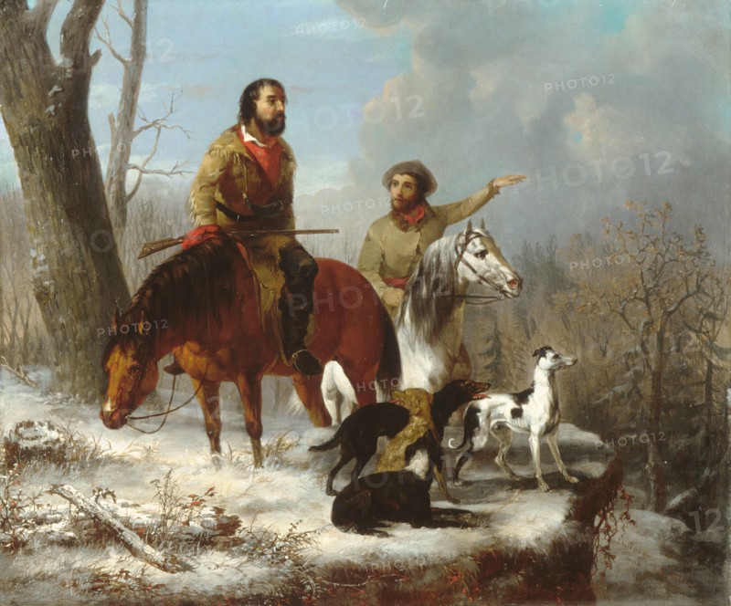 Trappers, ca. 1855. Creators: Jonathan K. Trego, J. L. Williams.