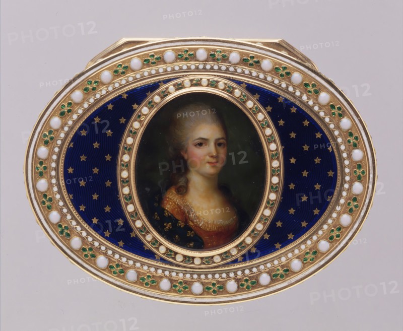 Snuffbox with portrait of a member of the French royal family, probably a daughter of Louis XV, 1783 Creator: Joseph Etienne Blerzy.