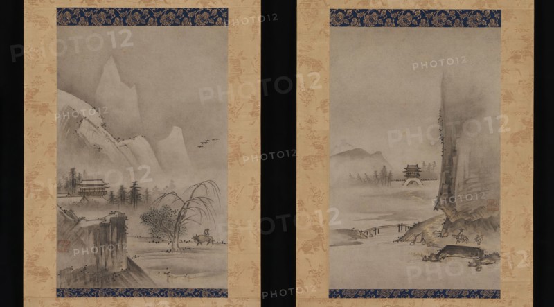 Two Views from the Eight Views of the Xiao and Xiang Rivers, early 16th century. Creator: Kantei.