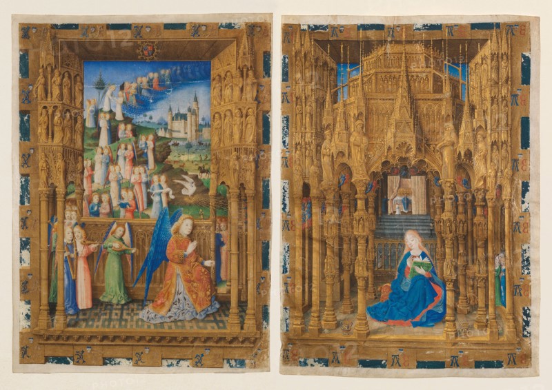 The Annunciation from the Hours of Charles of France, 1465. Creator: Master of Charles of France.