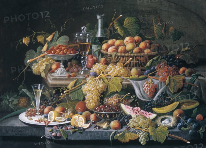 Still Life: Fruit, 1855. Creator: Severin Roesen.