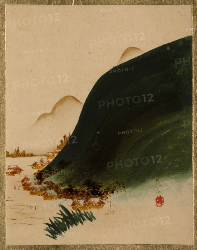 Mountains and Houses. Creator: Shibata Zeshin.