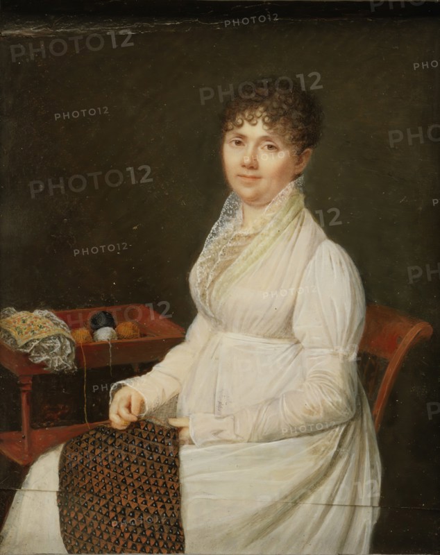 Portrait of a Woman with Tapestry Work. Creator: Unknown.