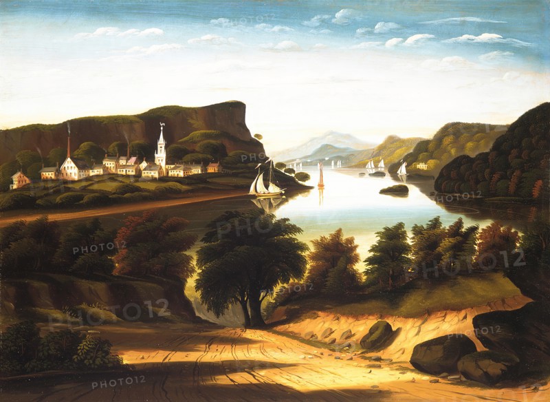Lake George and the Village of Caldwell, ca. 1850s. Creator: Thomas Chambers.