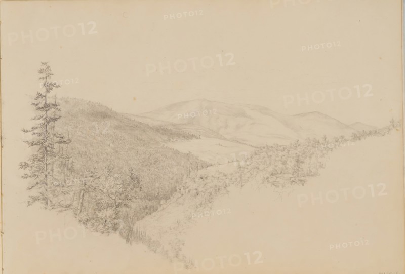 Kauterskill Clove (from Sketchbook of Landscape and Animal Subjects), ca. 1860-64. Creator: Thomas Hewes Hinckley.