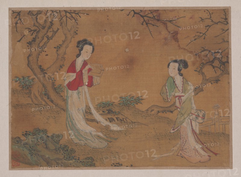 Two Ladies in Foreground of Landscape. Creator: Unknown.