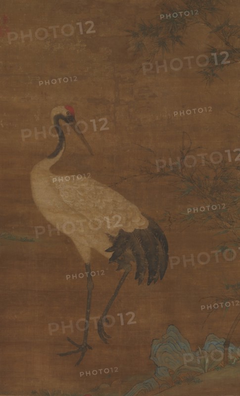 Crane in a bamboo grove, 14th-early 15th century. Creator: Unknown.